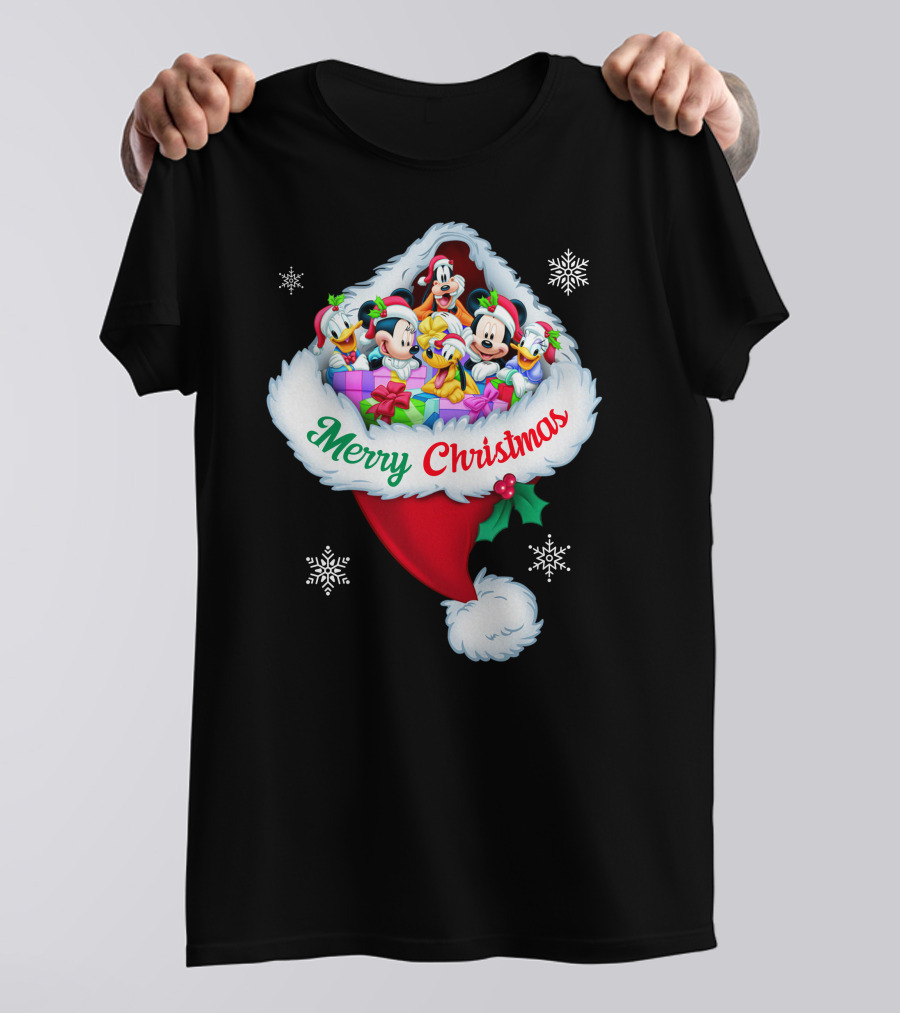 Mickey & Friends Merry Christmas Santa Hat T-Shirt