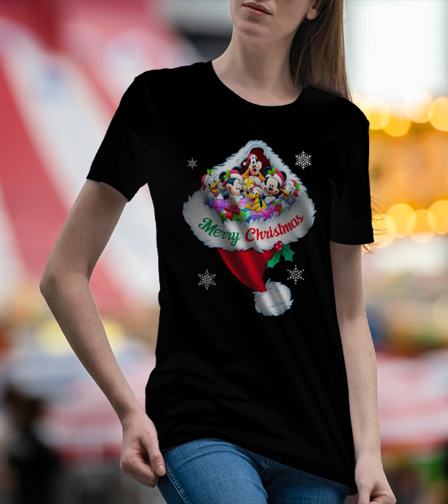 Mickey & Friends Merry Christmas Santa Hat T-Shirt