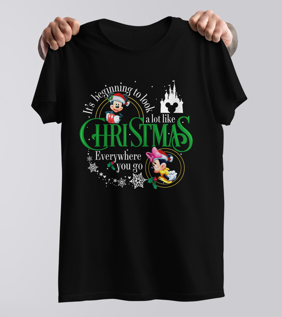 It's Beginning To Look A Lot Like Christmas Mickey Minnie Everywhere You Go T-Shirt