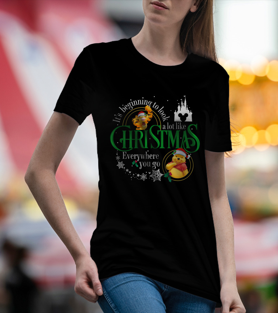 It's Beginning To Look A Lot Like Christmas Everywhere You Go Pooh And Tigger T-Shirt