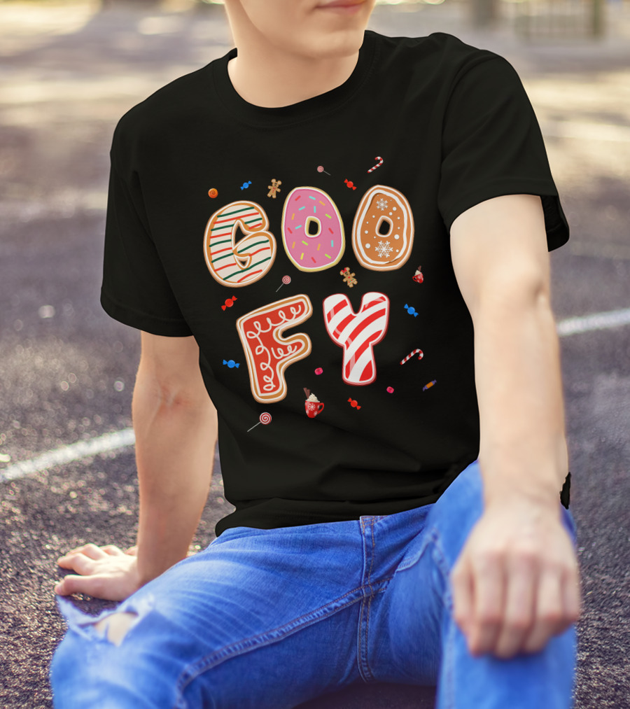 Goofy Cookie Holiday Treats Candy Cane Gingerbread T-Shirt