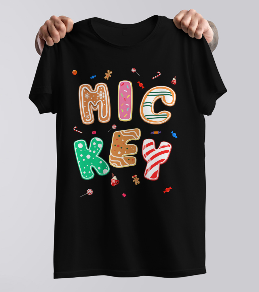 Mickey Gingerbread Candy Cane Christmas Cookie Theme T-Shirt