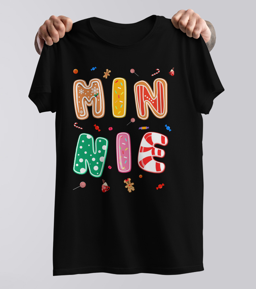 Minnie Christmas Candy And Gingerbread Theme T-Shirt