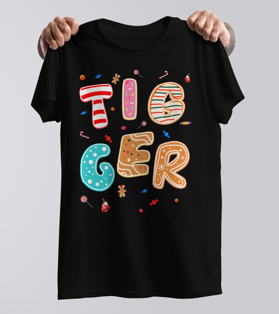 Tigger Candy Cane Gingerbread Christmas Treats T-Shirt