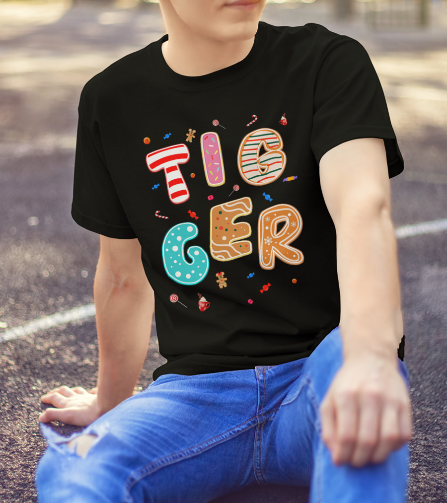 Tigger Candy Cane Gingerbread Christmas Treats T-Shirt