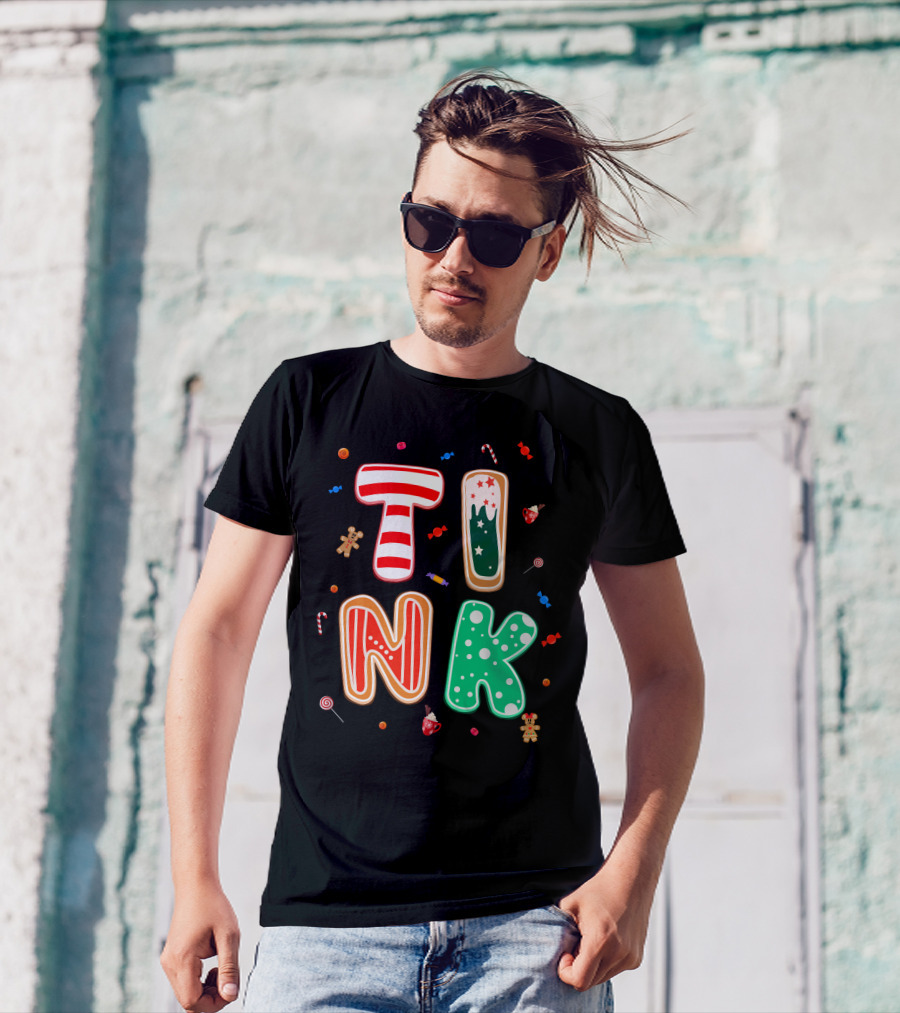 Tink Christmas Candy Gingerbread Holiday Letters T-Shirt