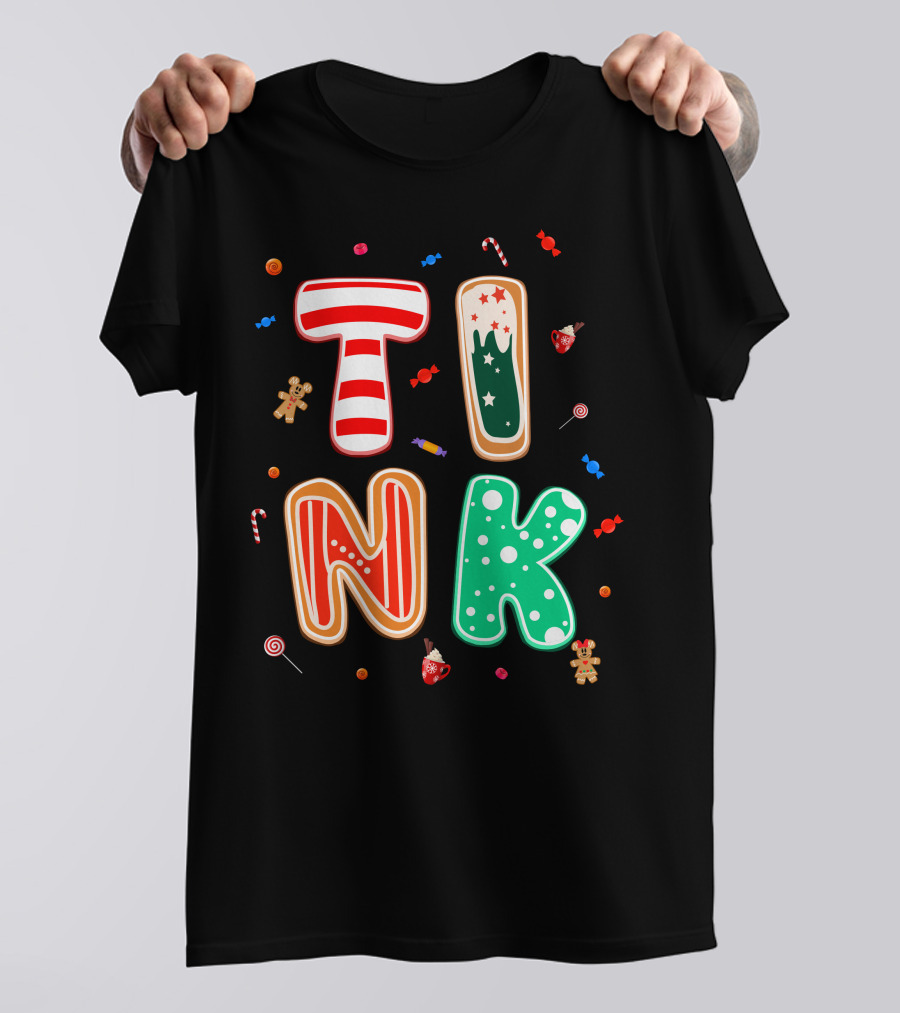 Tink Christmas Candy Gingerbread Holiday Letters T-Shirt