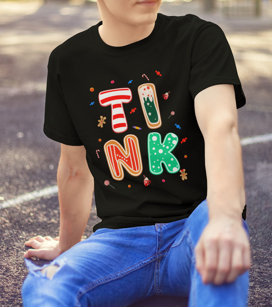 Tink Christmas Candy Gingerbread Holiday Letters T-Shirt