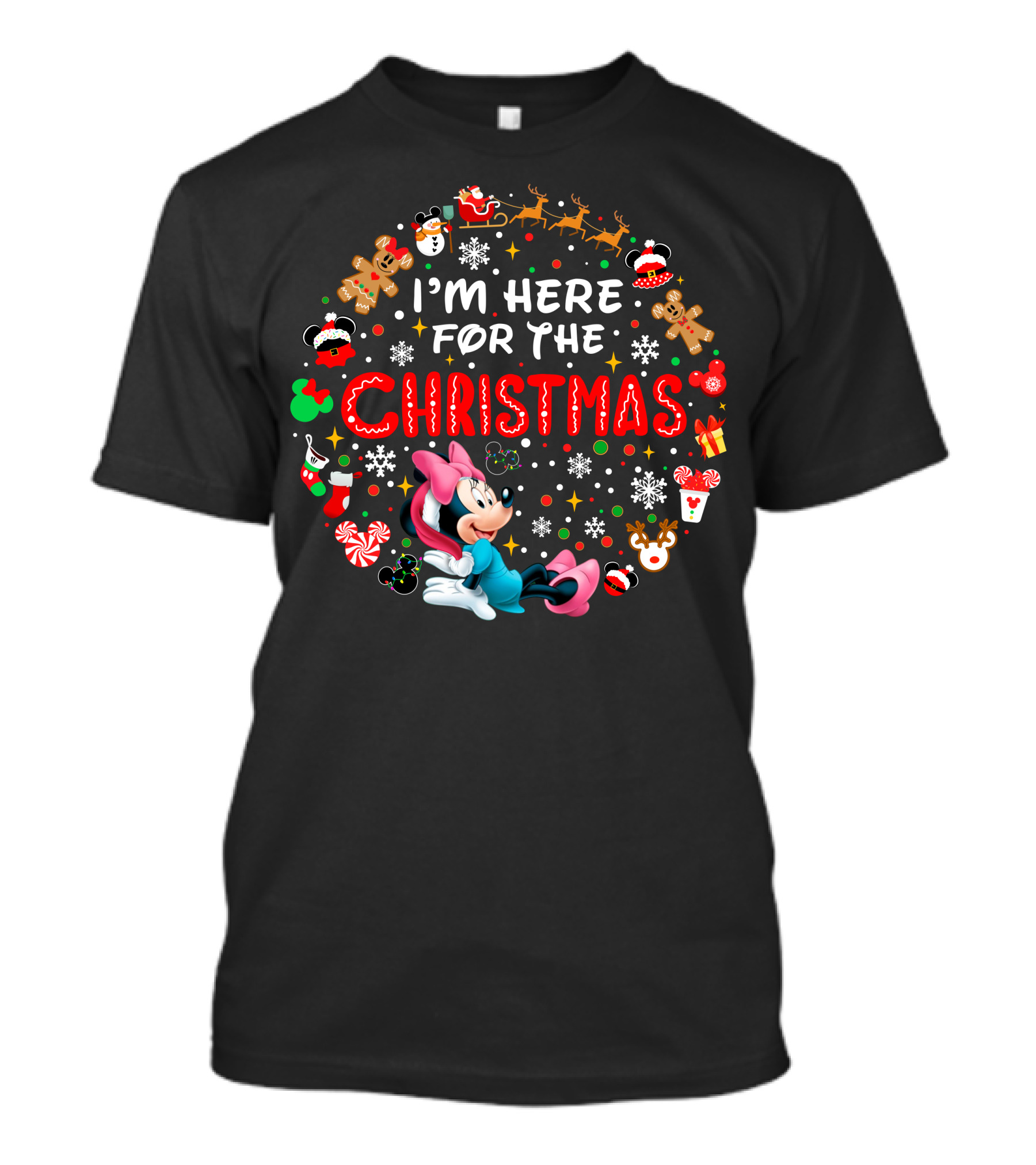 I'm Here For The Christmas Minnie Mouse Holiday Celebration T-Shirt