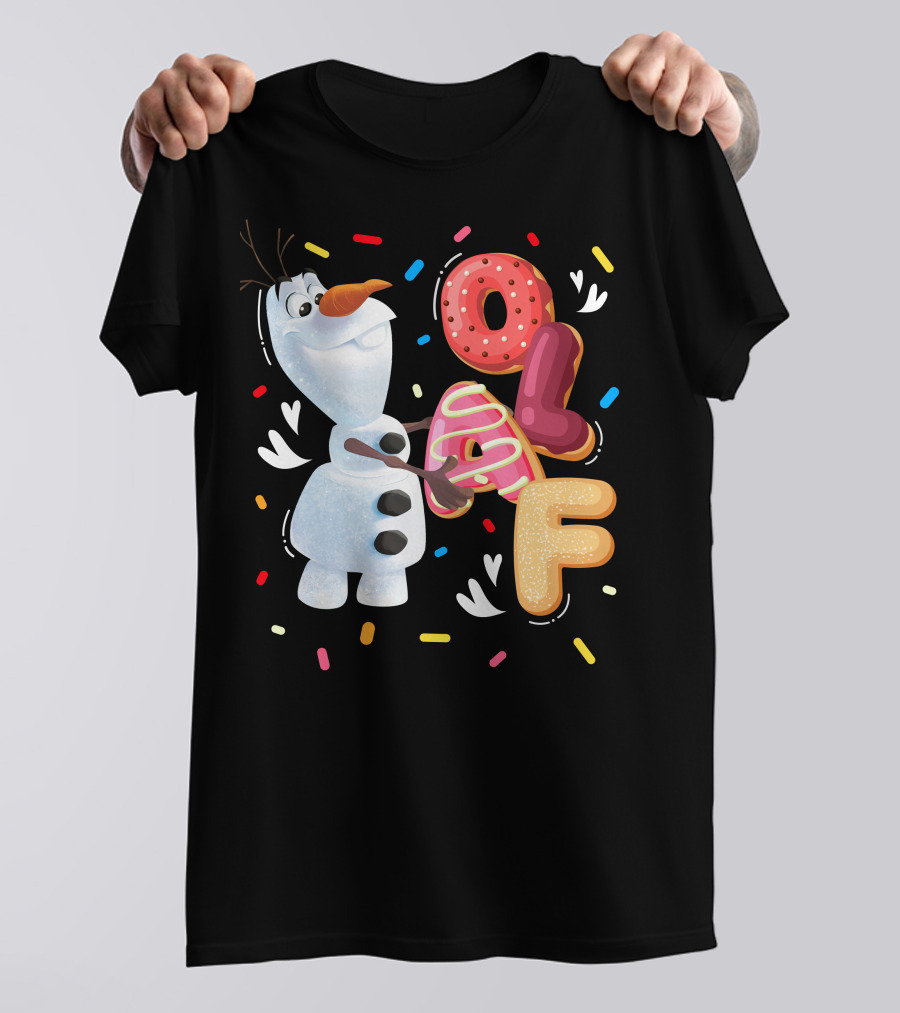 Olaf Doughnut Letters With Colorful Sprinkles Snowman T-Shirt