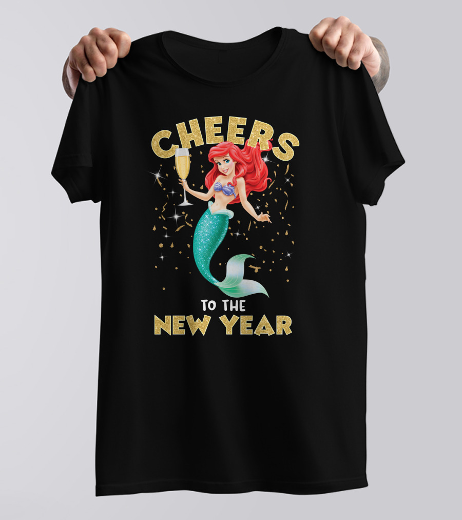Cheers To The New Year Champagne Mermaid Celebration T-Shirt