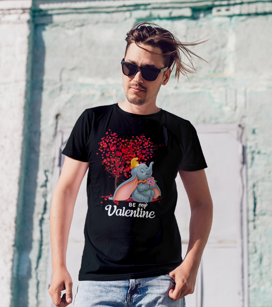 Dumbo Be My Valentine Red Heart Tree Bouquet T-Shirt