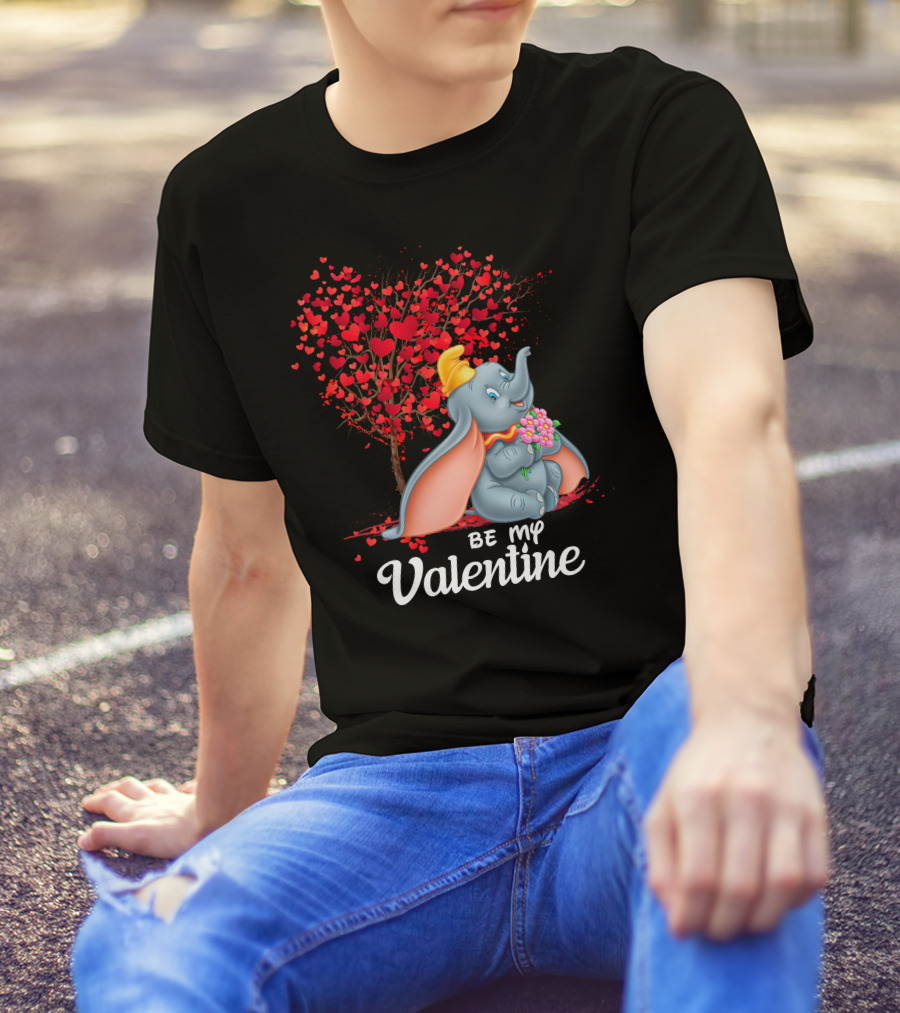 Dumbo Be My Valentine Red Heart Tree Bouquet T-Shirt