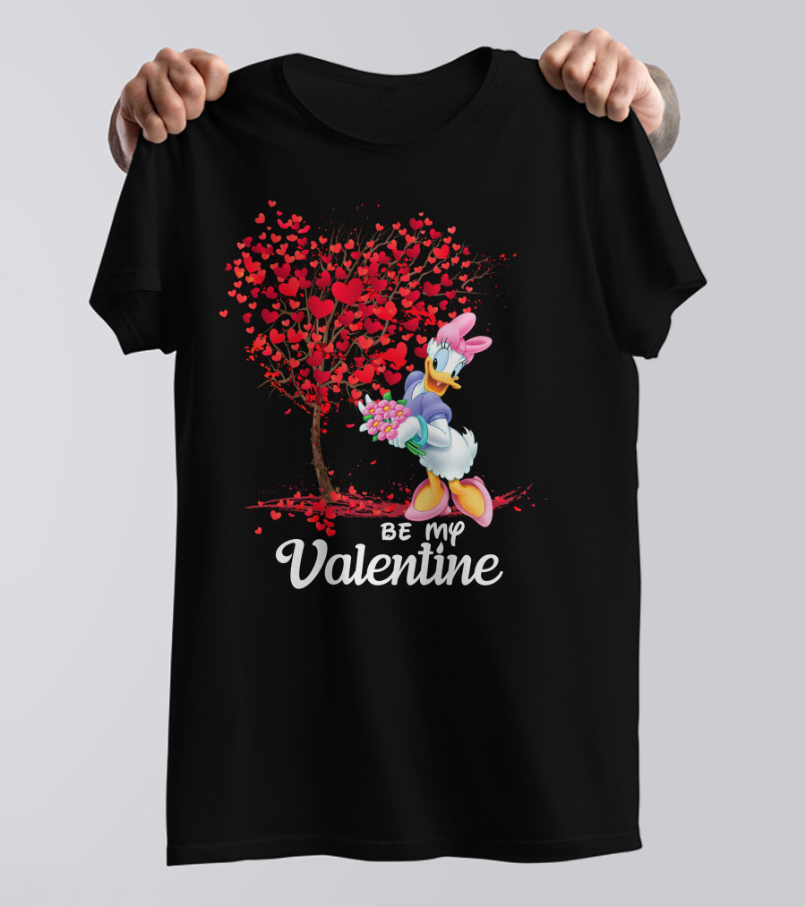Daisy Duck Be My Valentine Tree Hearts Bouquet T-Shirt