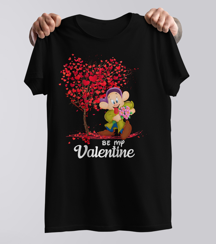 Dopey Be My Valentine Heart Tree With Flowers T-Shirt