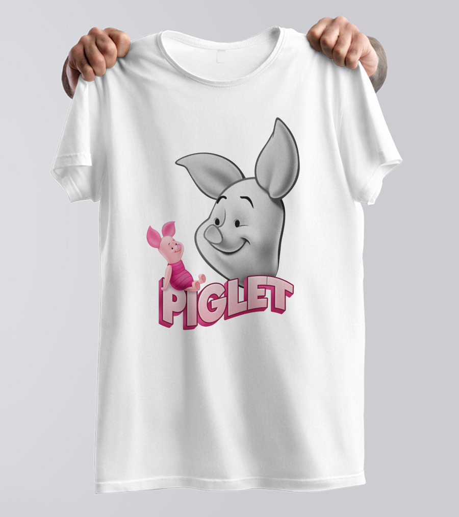 Piglet 3D Cartoon Character Design With Smiling Face And Big Ears T-Shirt