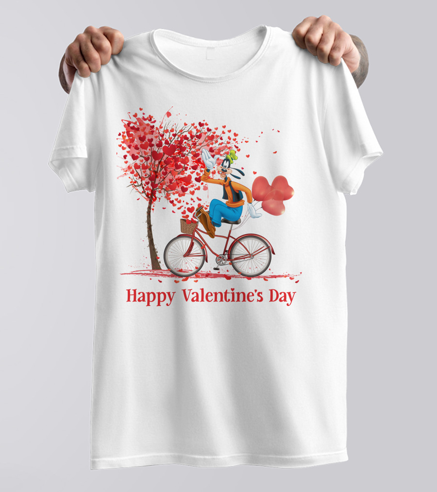 Happy Valentine's Day Goofy Bike Ride T-Shirt