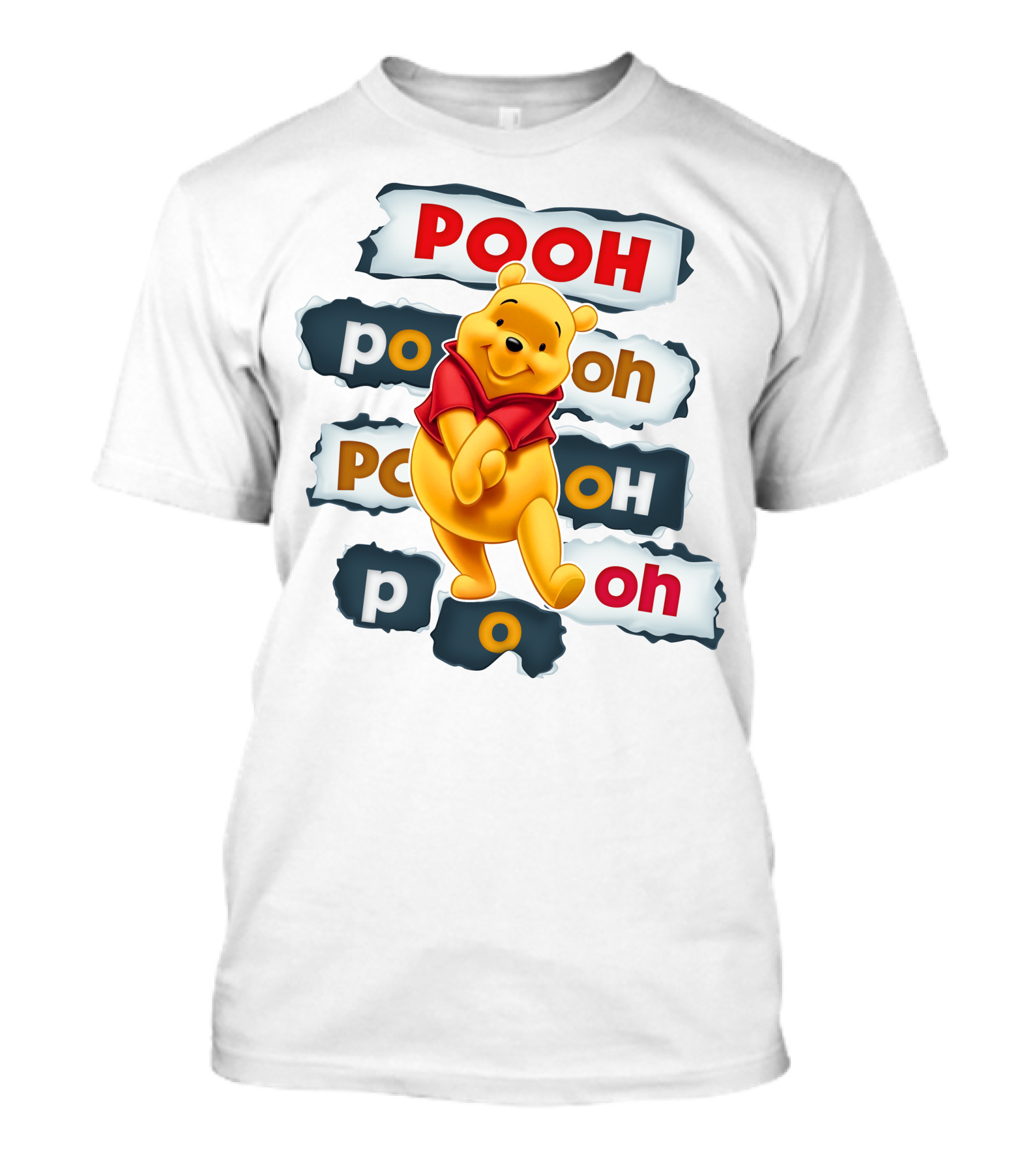 Pooh Winnie The Pooh Sticker Style Jumbo Print T-Shirt