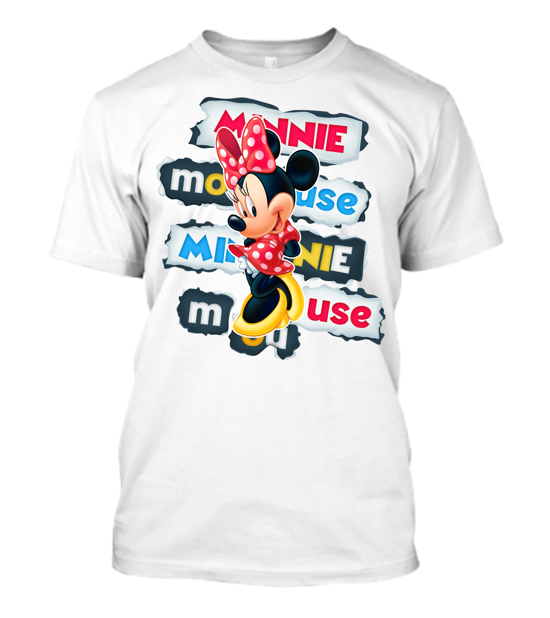 Minnie Mouse Polka Dots Bow Red And Yellow Style T-Shirt