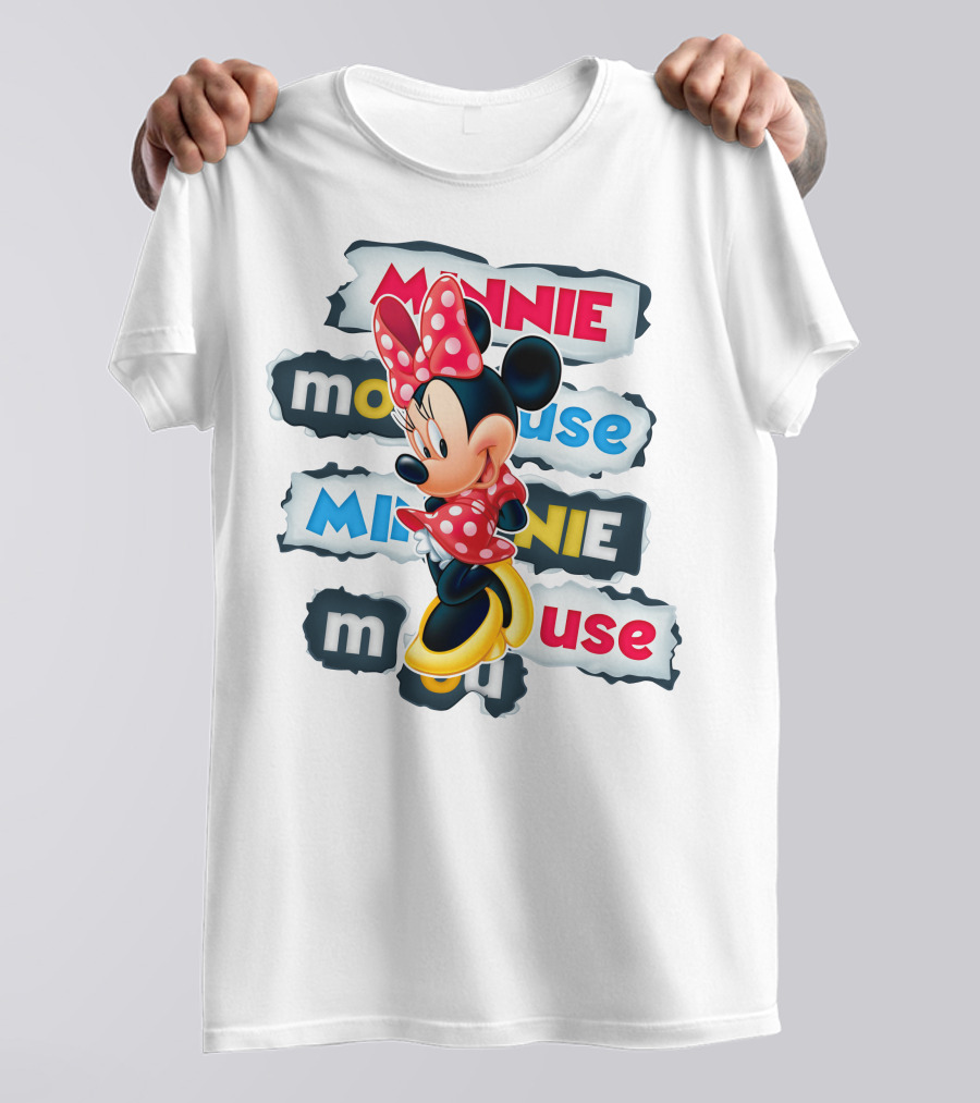 Minnie Mouse Polka Dots Bow Red And Yellow Style T-Shirt