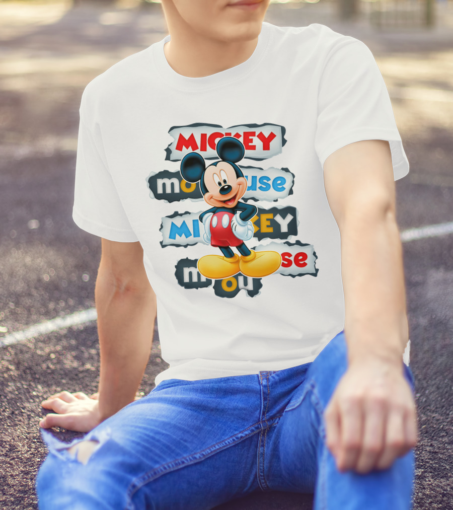 Mickey Mouse Classic Cartoon Character Artwork T-Shirt