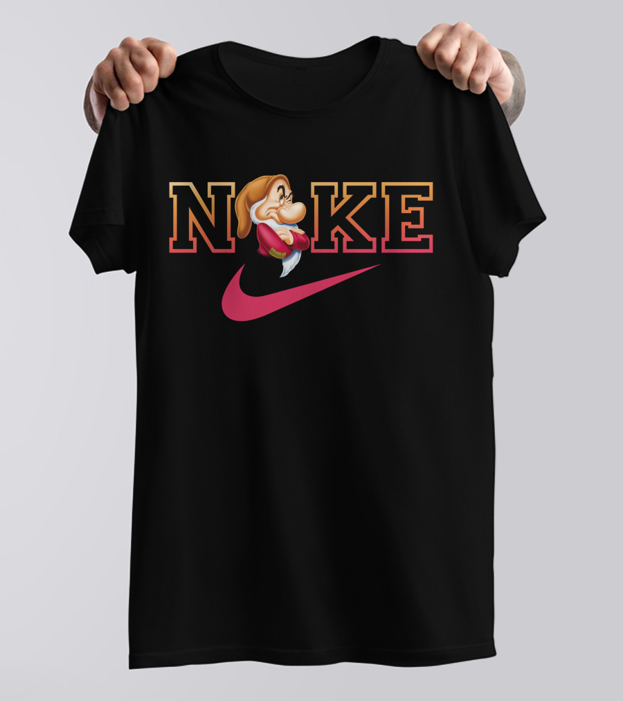 Grumpy Noke Nike Parody With Iconic Character And Swoosh T-Shirt