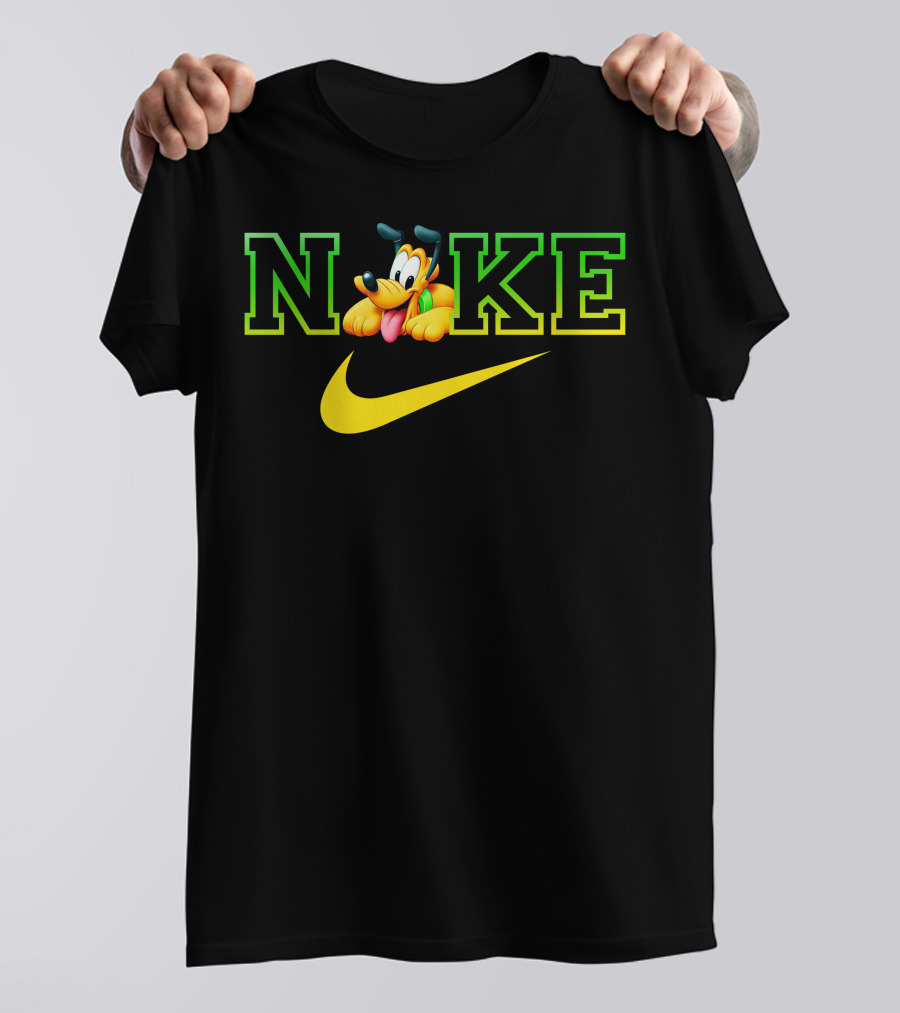 Pluto Nike Parody Logo With Disney Character And Swoosh T-Shirt