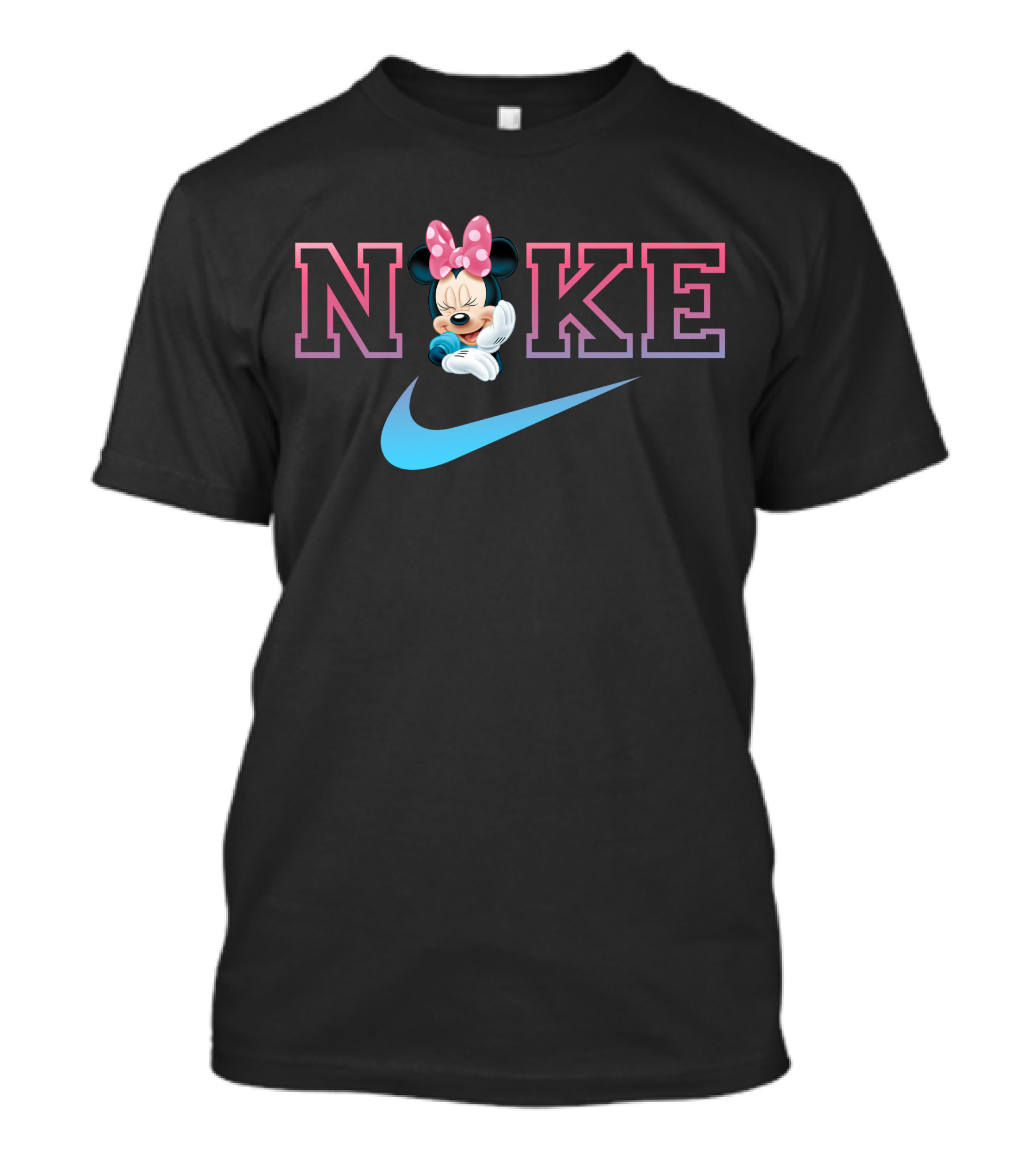 Minnie Nike Logo With Swoosh And Pink Bow T-Shirt