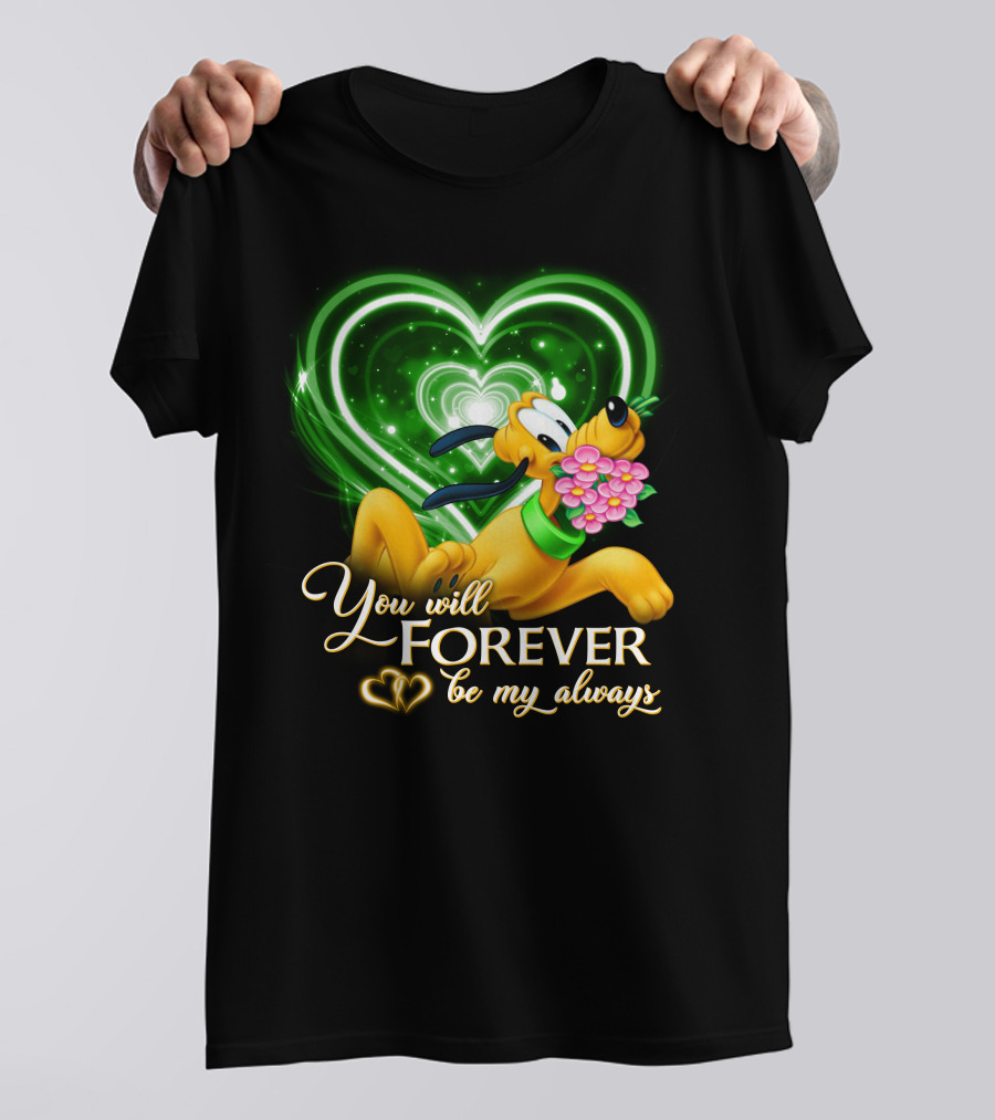 Pluto You Will Forever Be My Always Hearts And Flowers T-Shirt