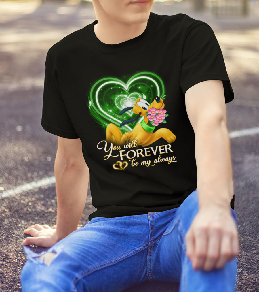 Pluto You Will Forever Be My Always Hearts And Flowers T-Shirt