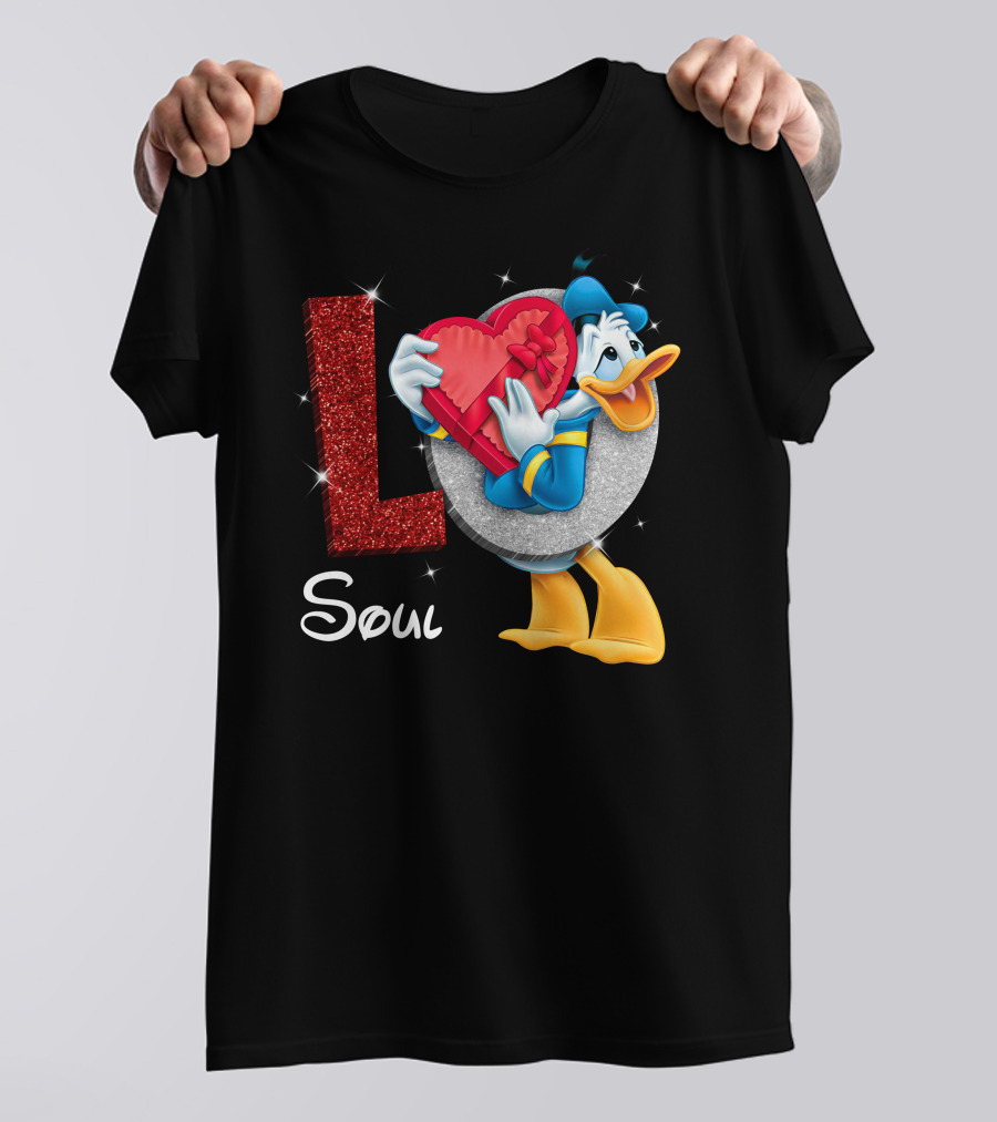 Donald Duck Holding Heart Love Soul T-Shirt