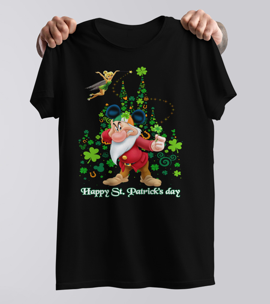 Happy St. Patrick's Day Grumpy Shamrock Castle T-Shirt