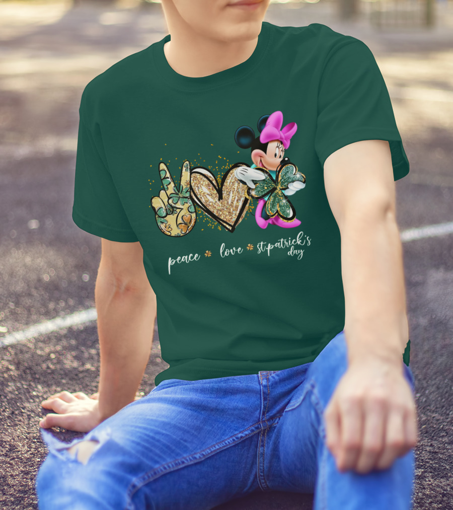 Peace Love St. Patrick's Day Minnie T-Shirt