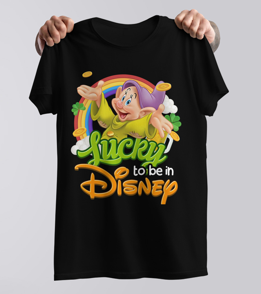 Lucky To Be In Disney Dopey Rainbow T-Shirt