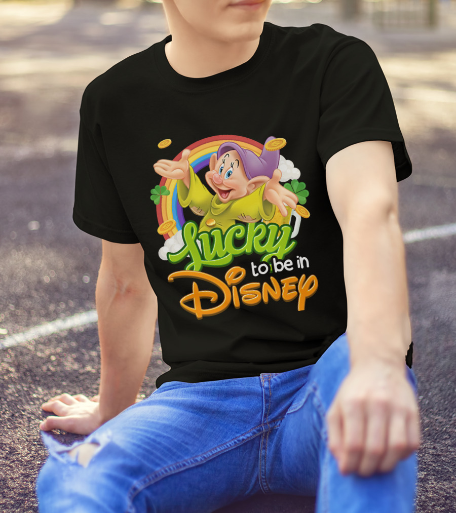 Lucky To Be In Disney Dopey Rainbow T-Shirt