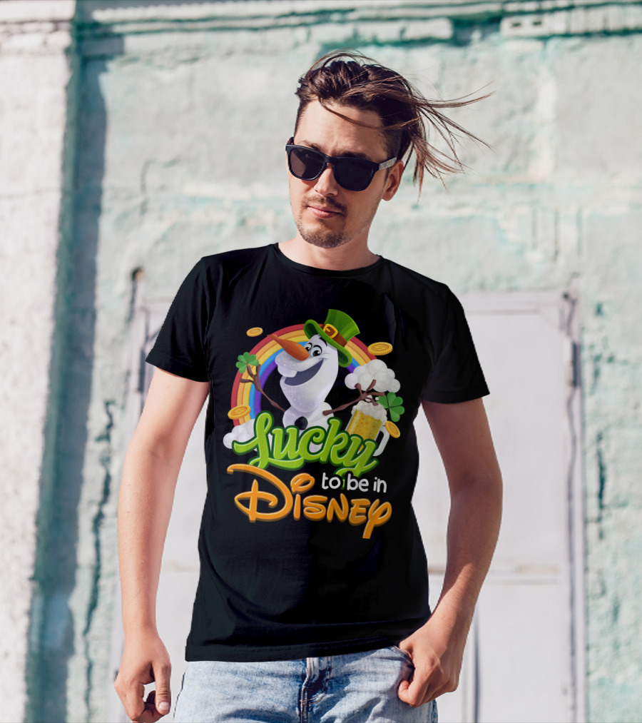 Lucky To Be In Disney Olaf St. Patrick's Day Rainbow Celebration T-Shirt
