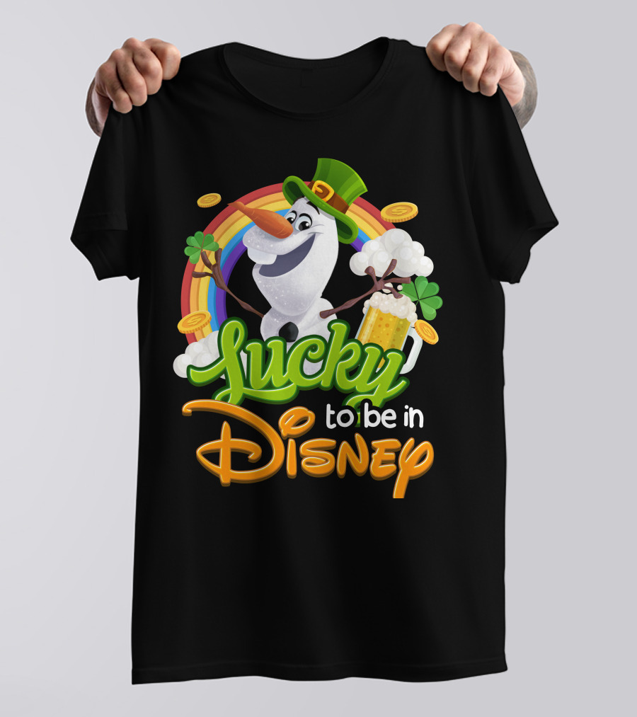 Lucky To Be In Disney Olaf St. Patrick's Day Rainbow Celebration T-Shirt