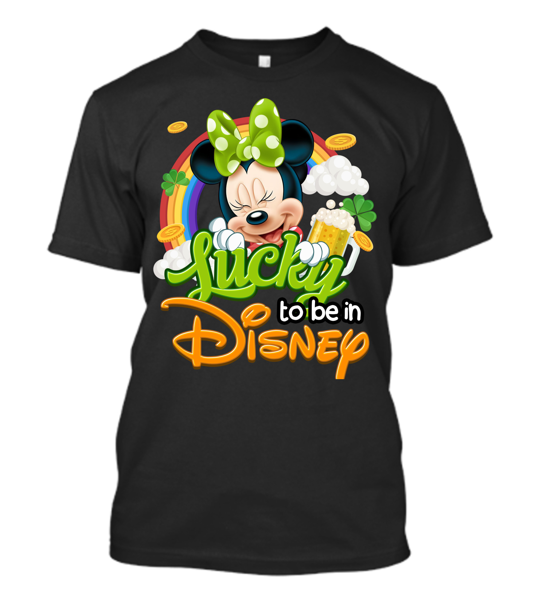 Lucky To Be In Disney Minnie Rainbow Coins T-Shirt