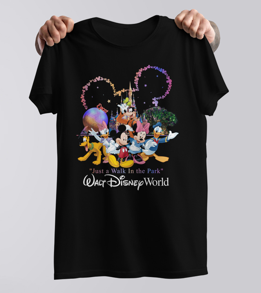 Just A Walk In The Park Walt Disney World EPCOT Mickey And Friends T-Shirt