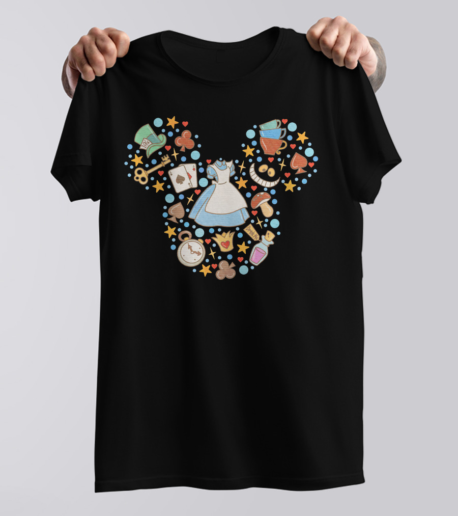 Alice In Wonderland Tea Party Iconic Symbols Disney Elements T-Shirt