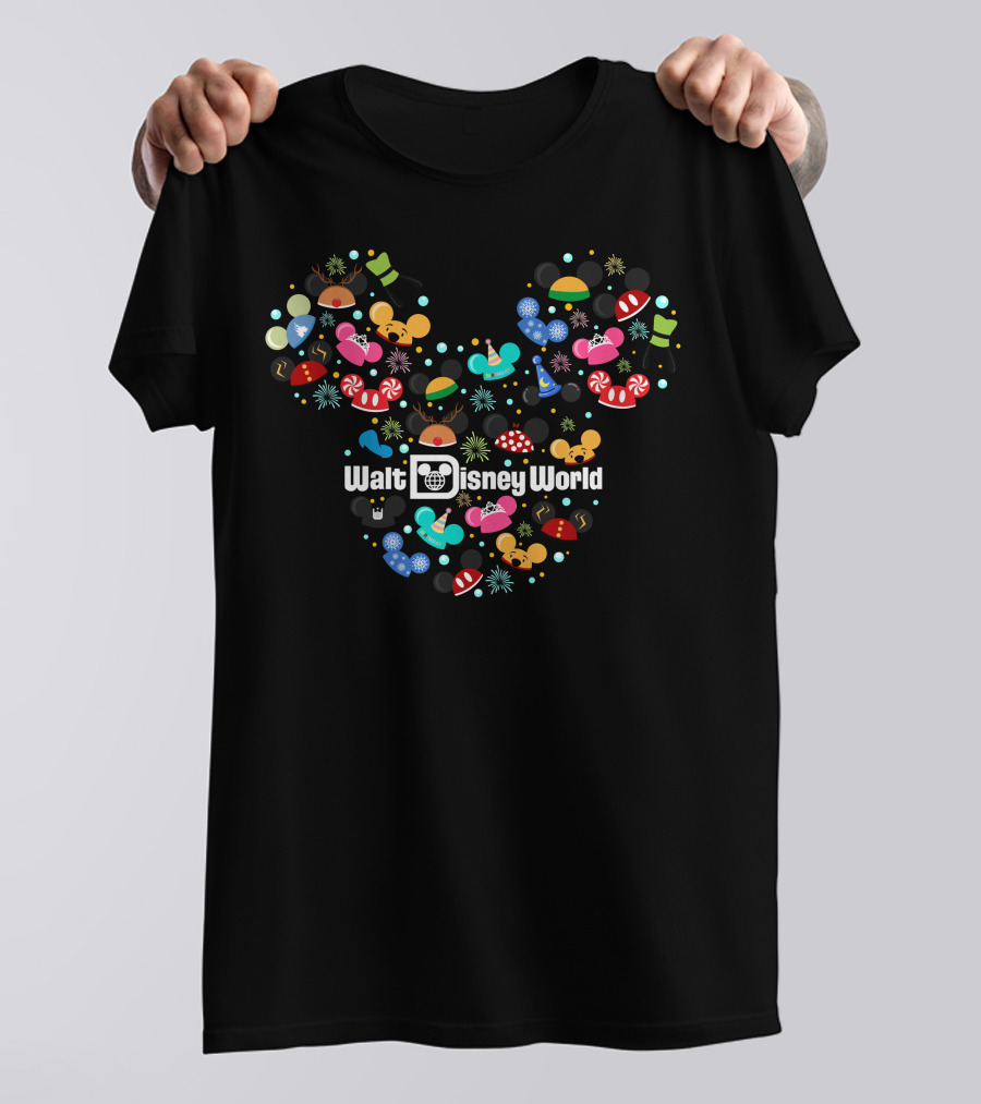 Walt Disney World Mickey Mouse Ears Holiday Icons T-Shirt