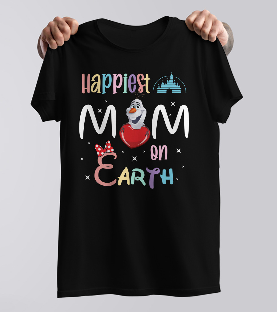 Happiest Mom On Earth Olaf Heart Disney Castle T-Shirt