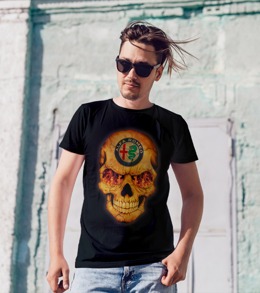 Alfa Romeo Flaming Skull T-Shirt