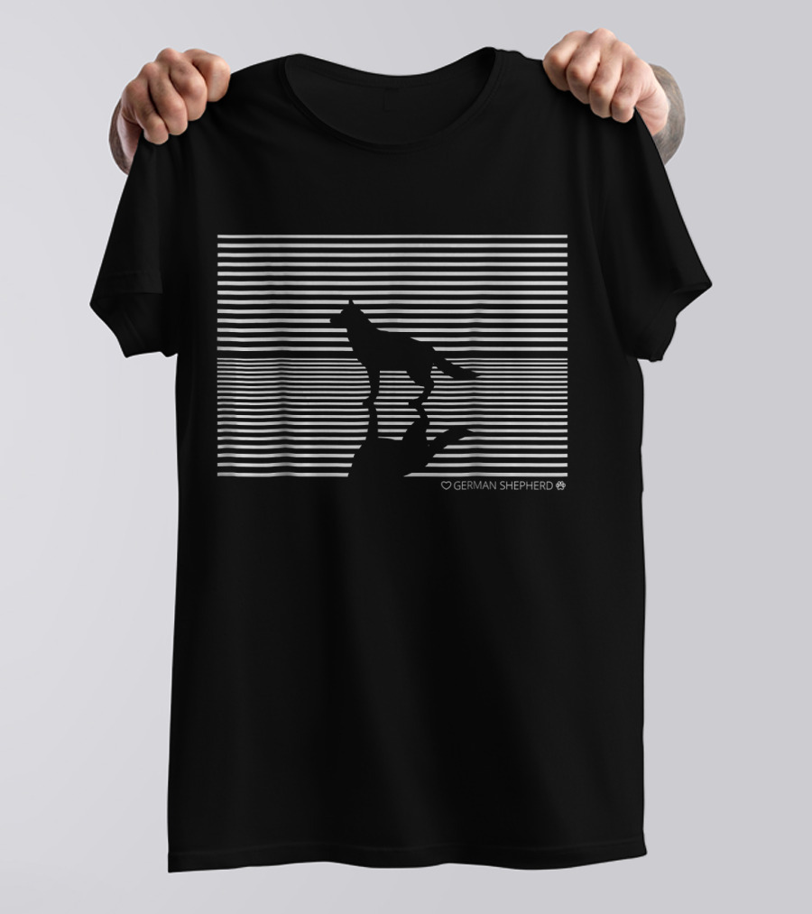German Shepherd Silhouette On T-Shirt