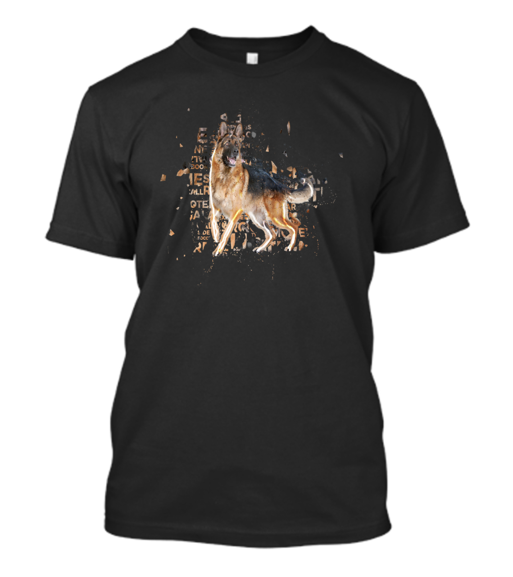 German Shepherd Text Collage Typography T-Shirt