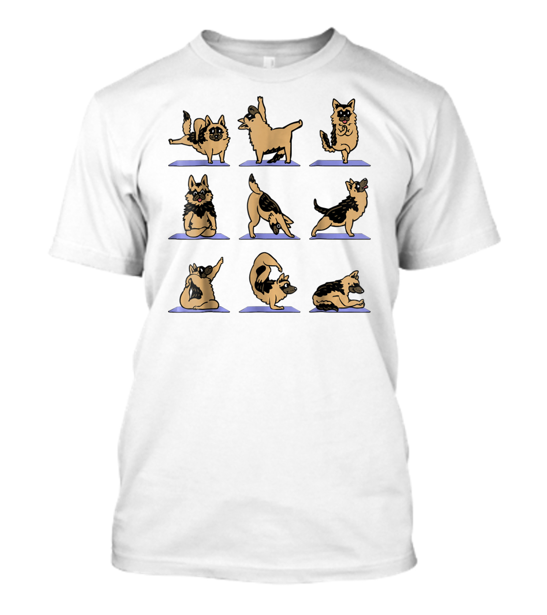 German Shepherd Yoga Positions By Huebucket T-Shirt