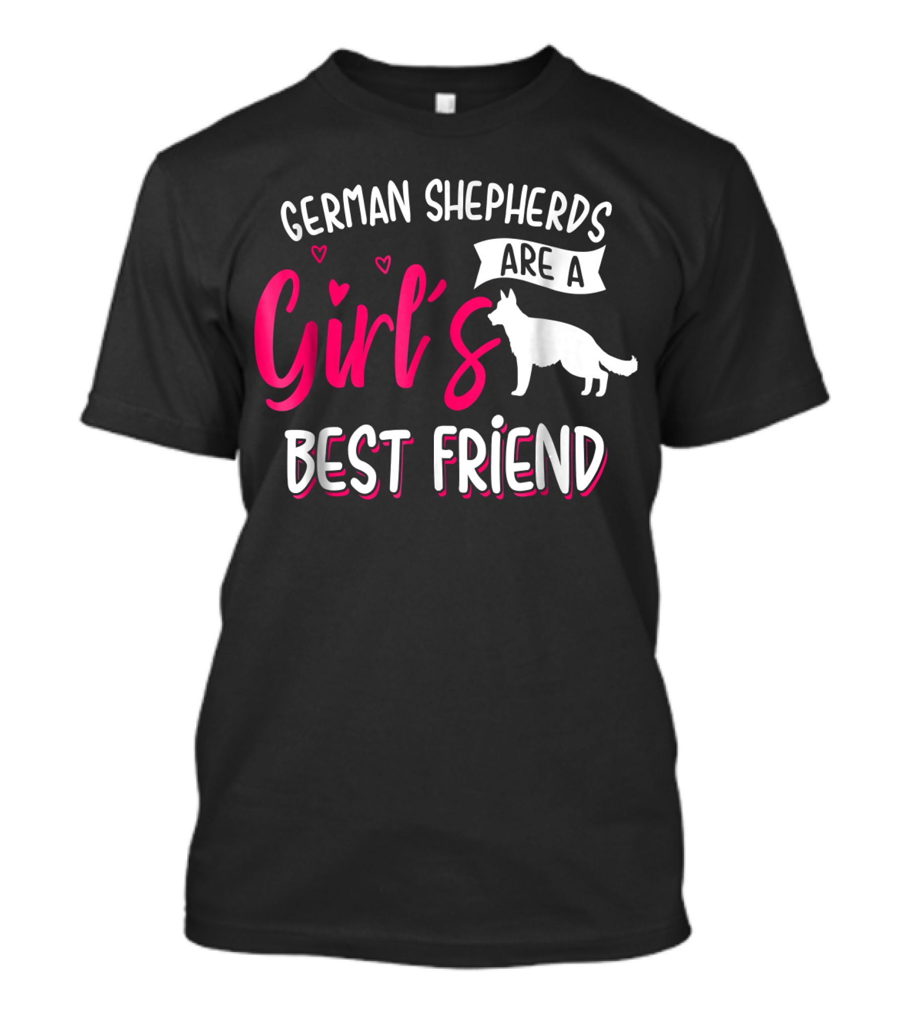 German Shepherds Are A Girl's Best Friend With Hearts T-Shirt