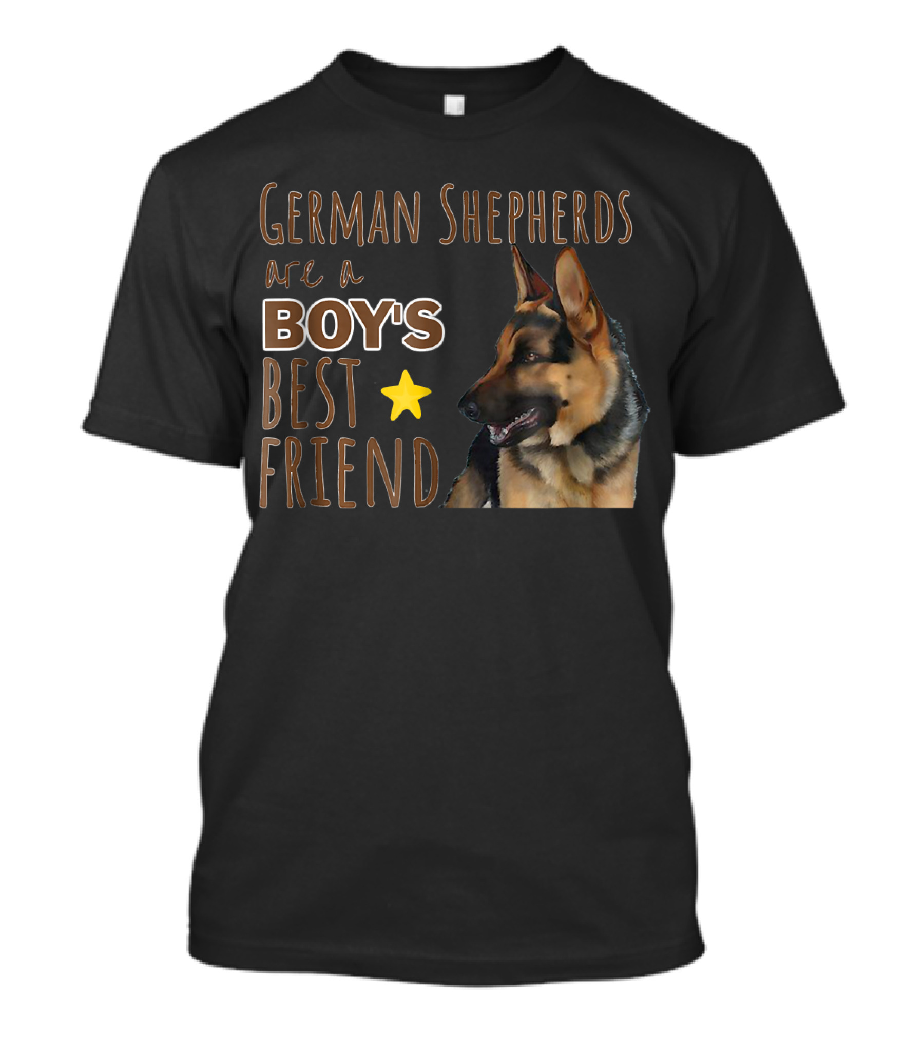 German Shepherds Are A Boy's Best Friend Star T-Shirt
