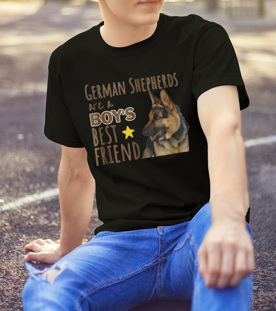 German Shepherds Are A Boy's Best Friend Star T-Shirt