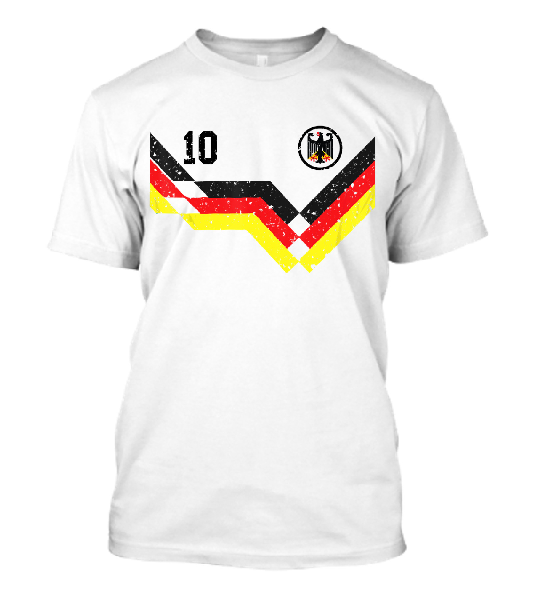 10 Deutschland Black Red Yellow Chevron And Eagle Emblem T-Shirt
